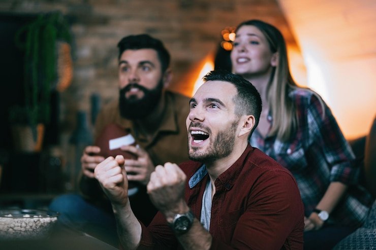 Pemain menikmati pertandingan sepak bola secara streaming dengan taruhan terintegrasi di mobile